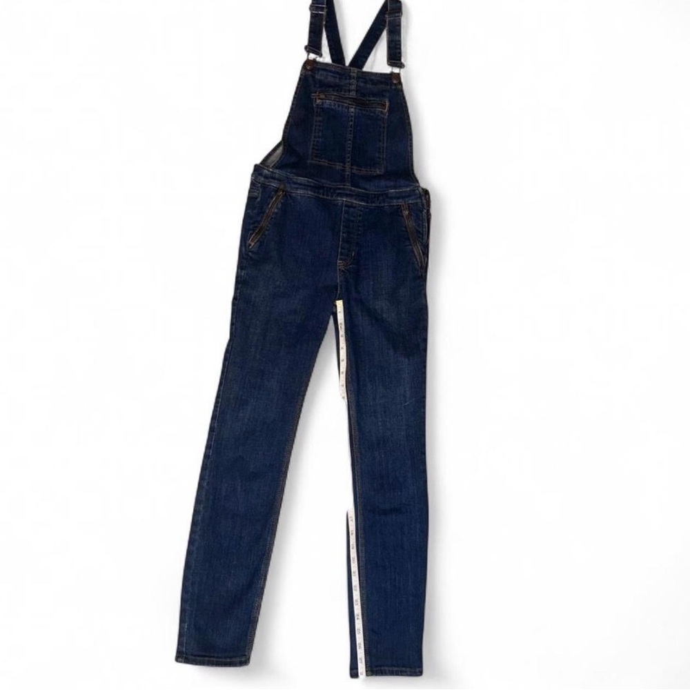 Free People Dark Blue Denim Overalls